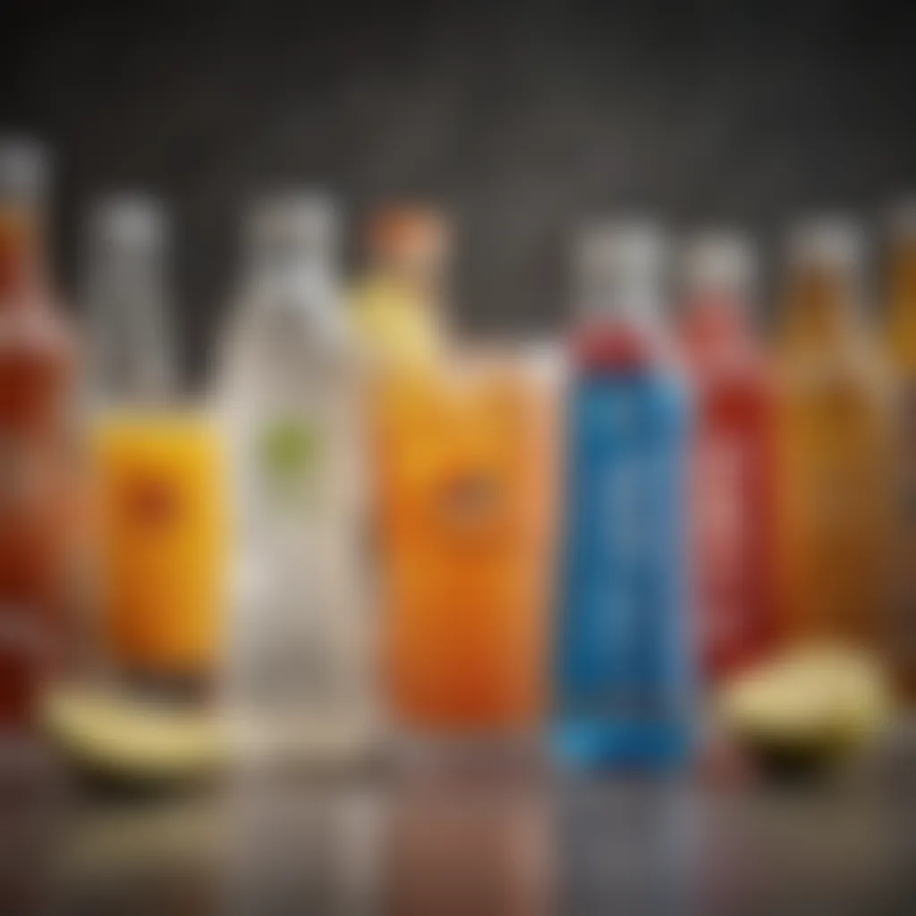 An assortment of electrolyte-rich beverages.