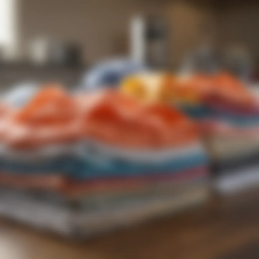 Different types of fabrics sorted for laundry