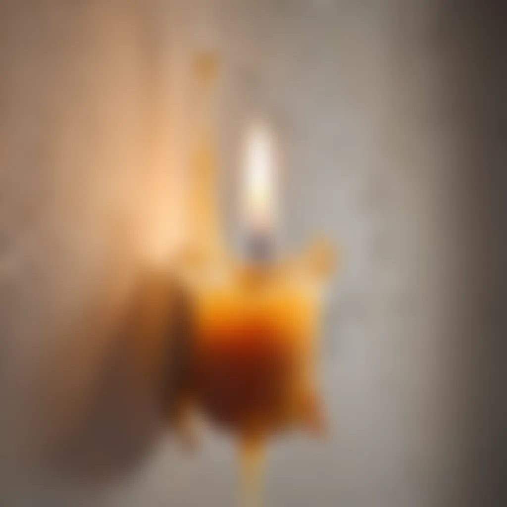 Melting candle wax on wall