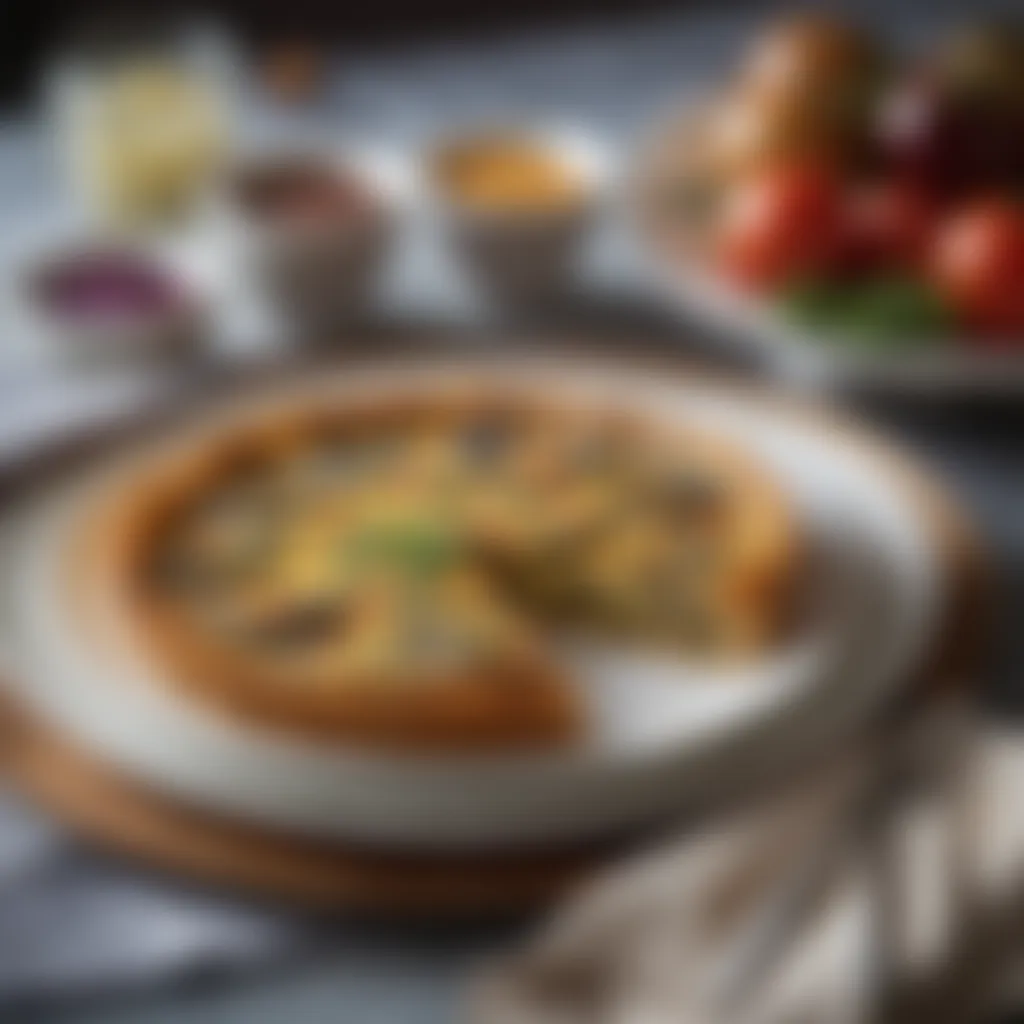 Elegantly Presented Eggplant Frittata Delightful Eggplant Frittata Served on Elegant Tableware