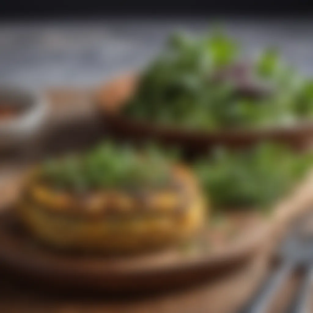 Microgreen-Topped Eggplant Frittata Exquisite Eggplant Frittata Garnished with Microgreens