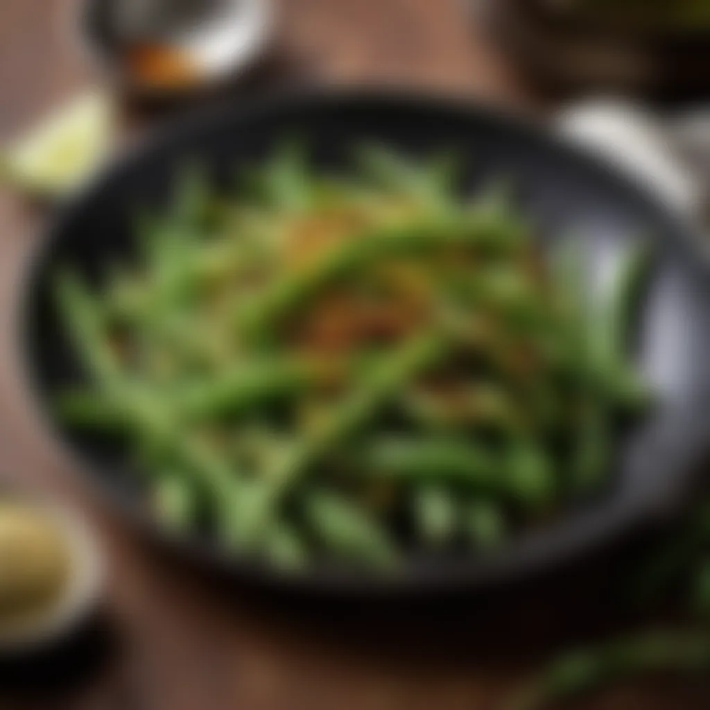 Sautéed green beans with spices