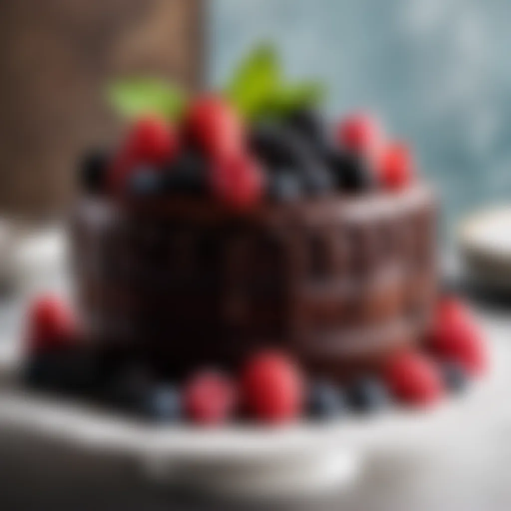 Elegant Chocolate Cake Decorated with Fresh Berries