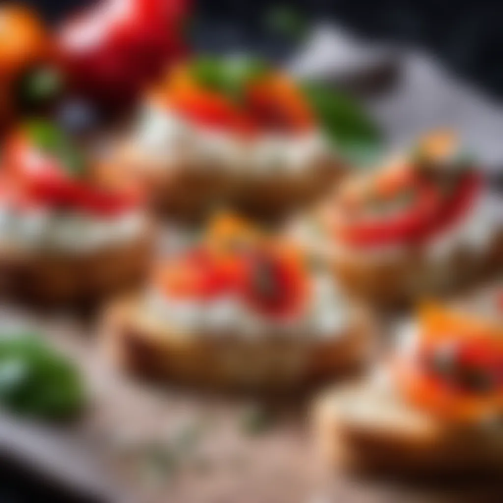 Elegant Crostini with Whipped Goat Cheese and Roasted Red Pepper