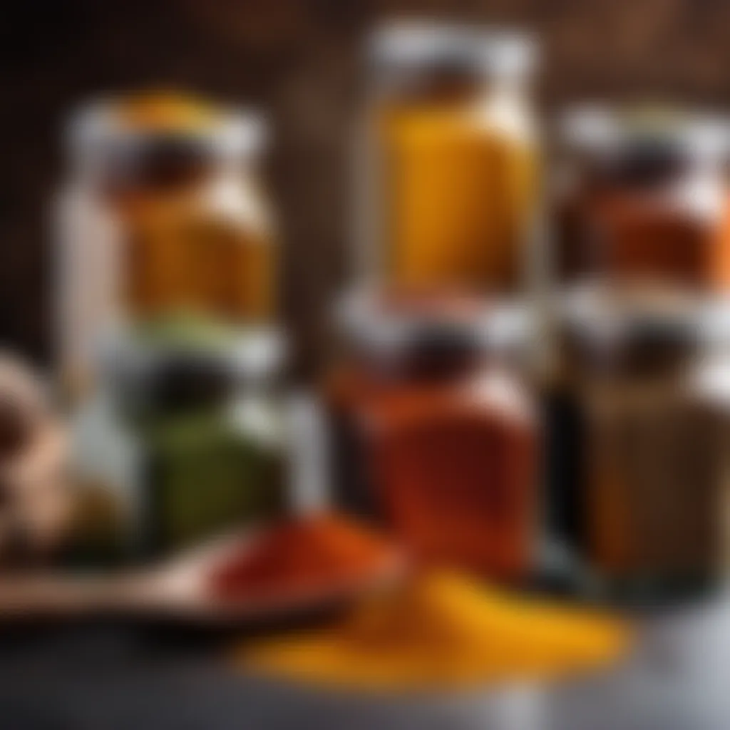 Exotic spices in elegant jars