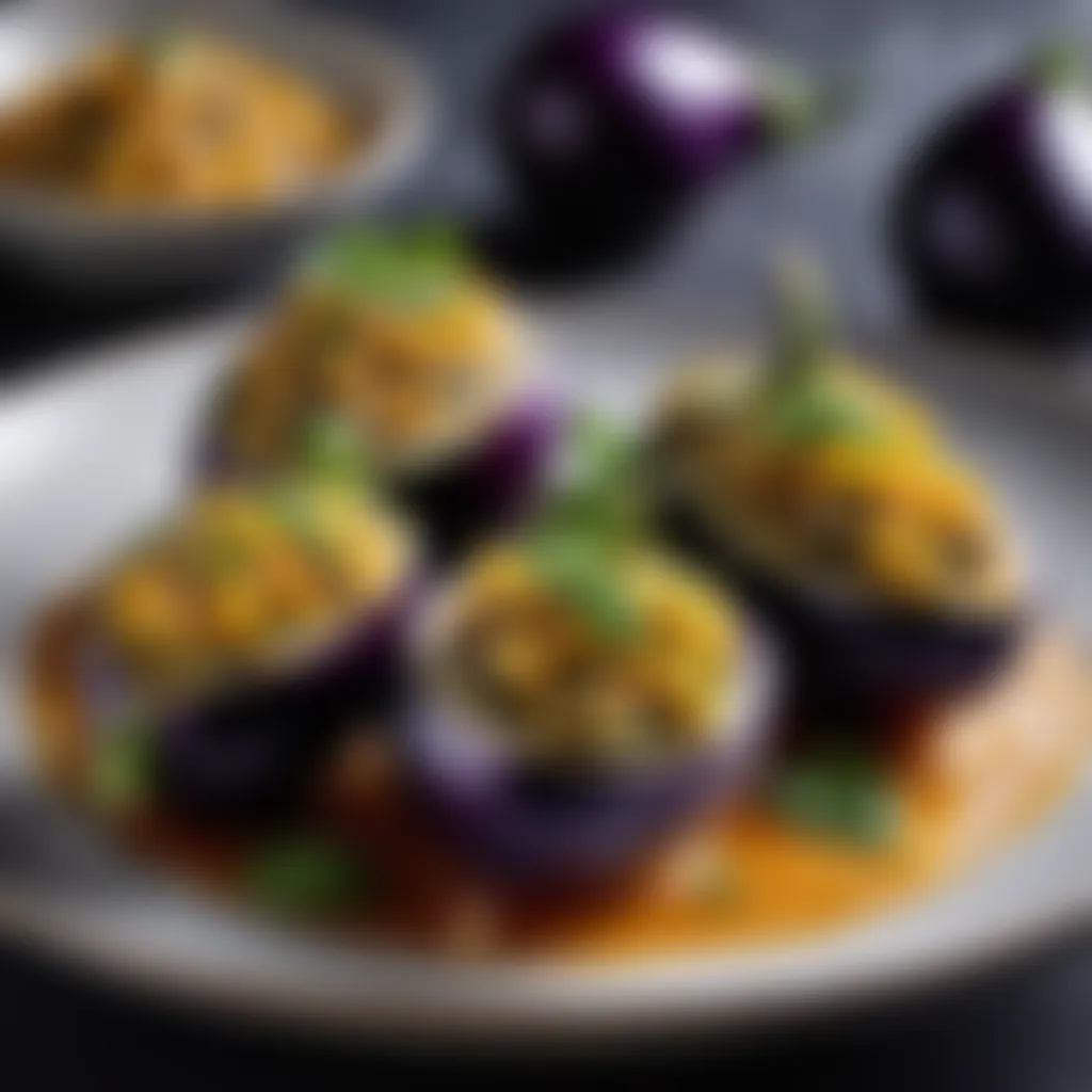 Elegant Plating of Eggplant Delicacies