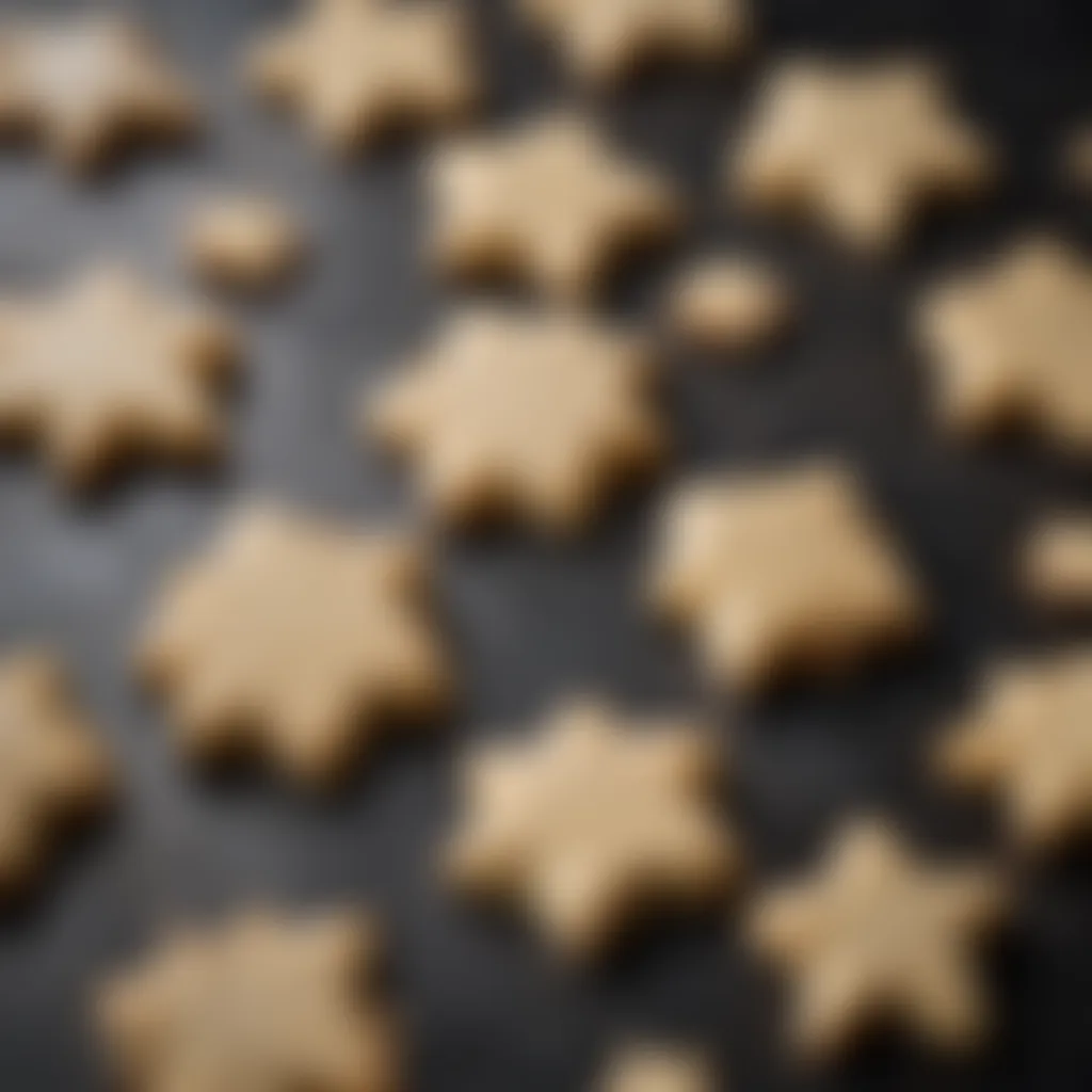 Elegant sugar cookie dough shapes