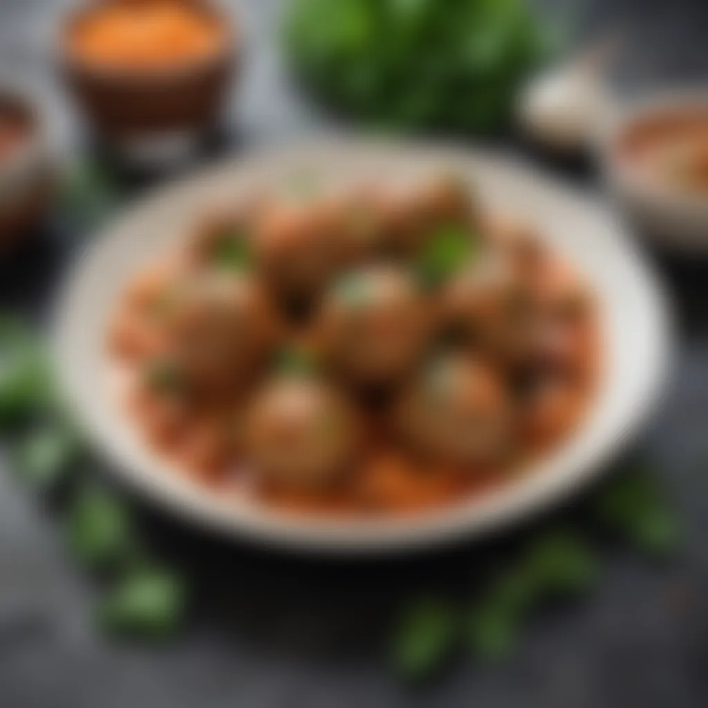 Elegant Sweet and Sour Meatball Recipe with Cilantro Garnish