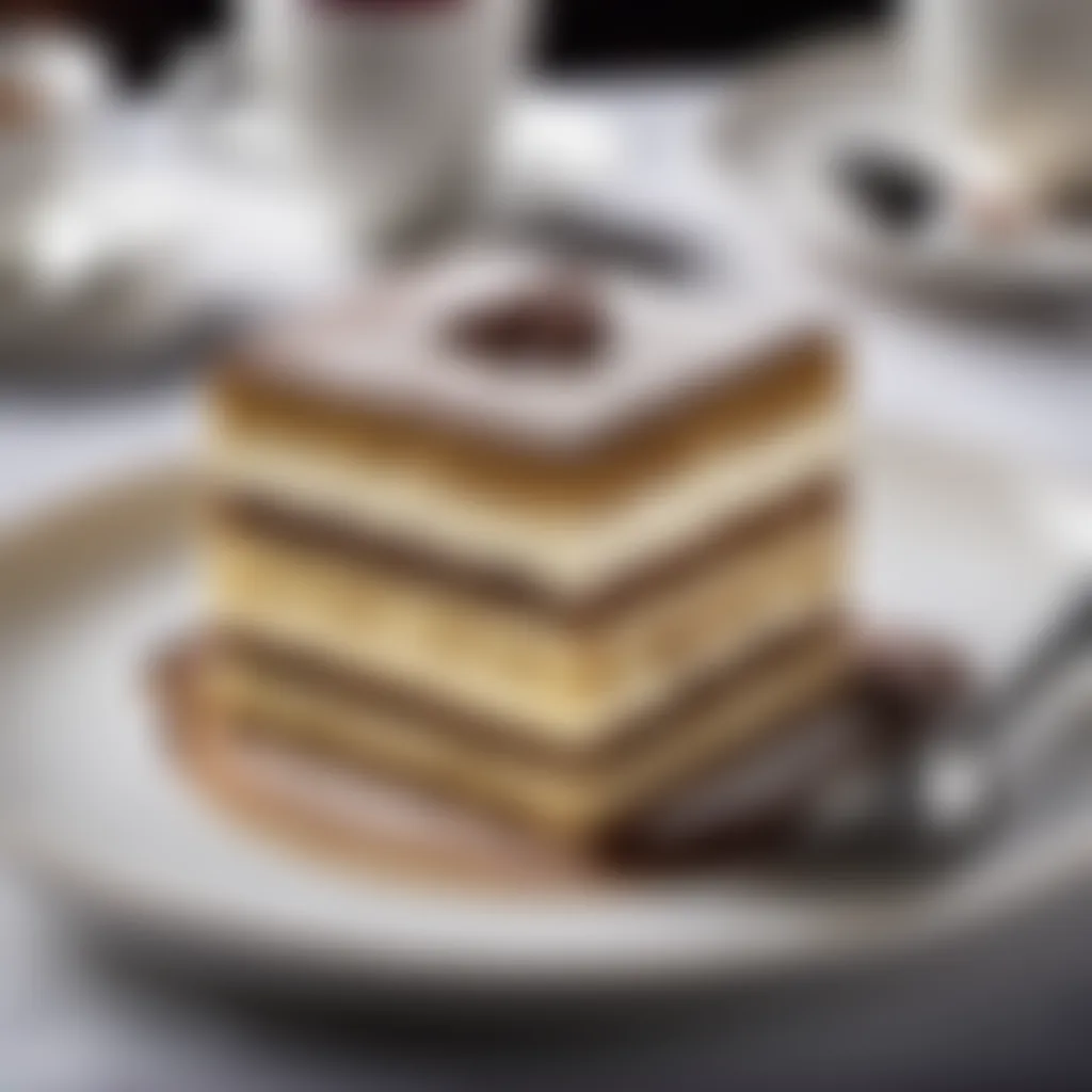 Elegant Tiramisu Served in Fine Dining Setting