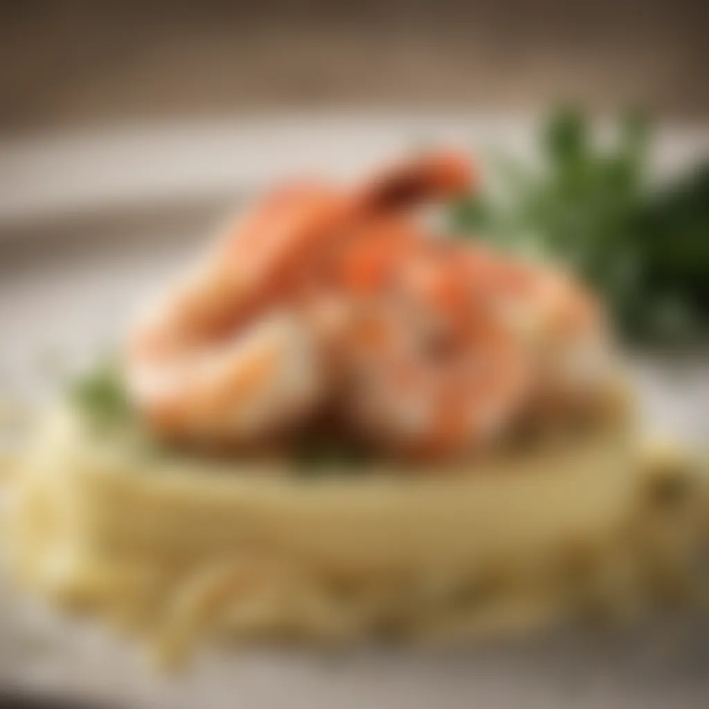 Artful presentation of shrimp scampi with herb-infused butter