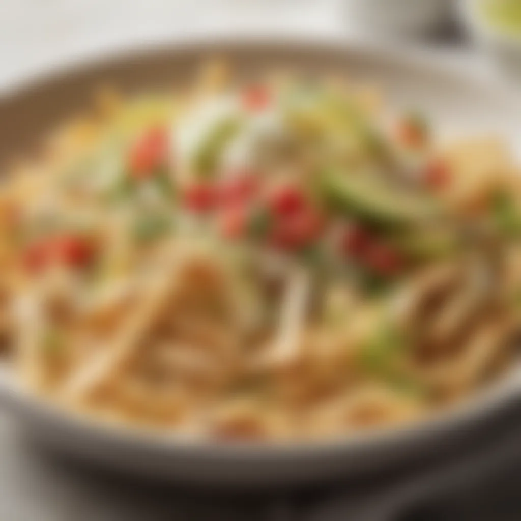 Crunchy Tortilla Strips with Zesty Lime Dressing Crunchy Tortilla Strips and Creamy Lime Dressing
