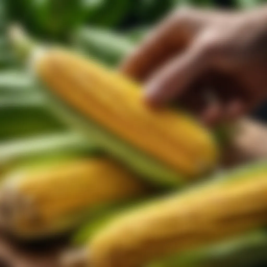 Hand-Picking the Freshest Corn Fresh Corn Selection