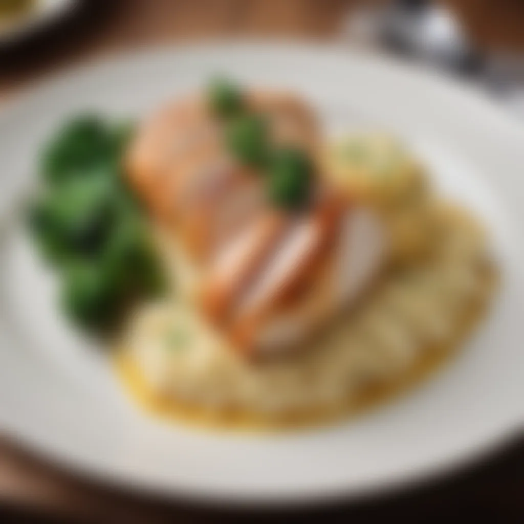 Elegant Plate Presentation of Chicken Roulade with Risotto and Broccolini