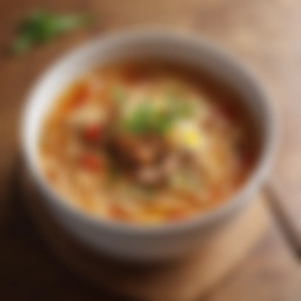 Harmonious Flavors Abstract representation of flavor balance in noodle soup