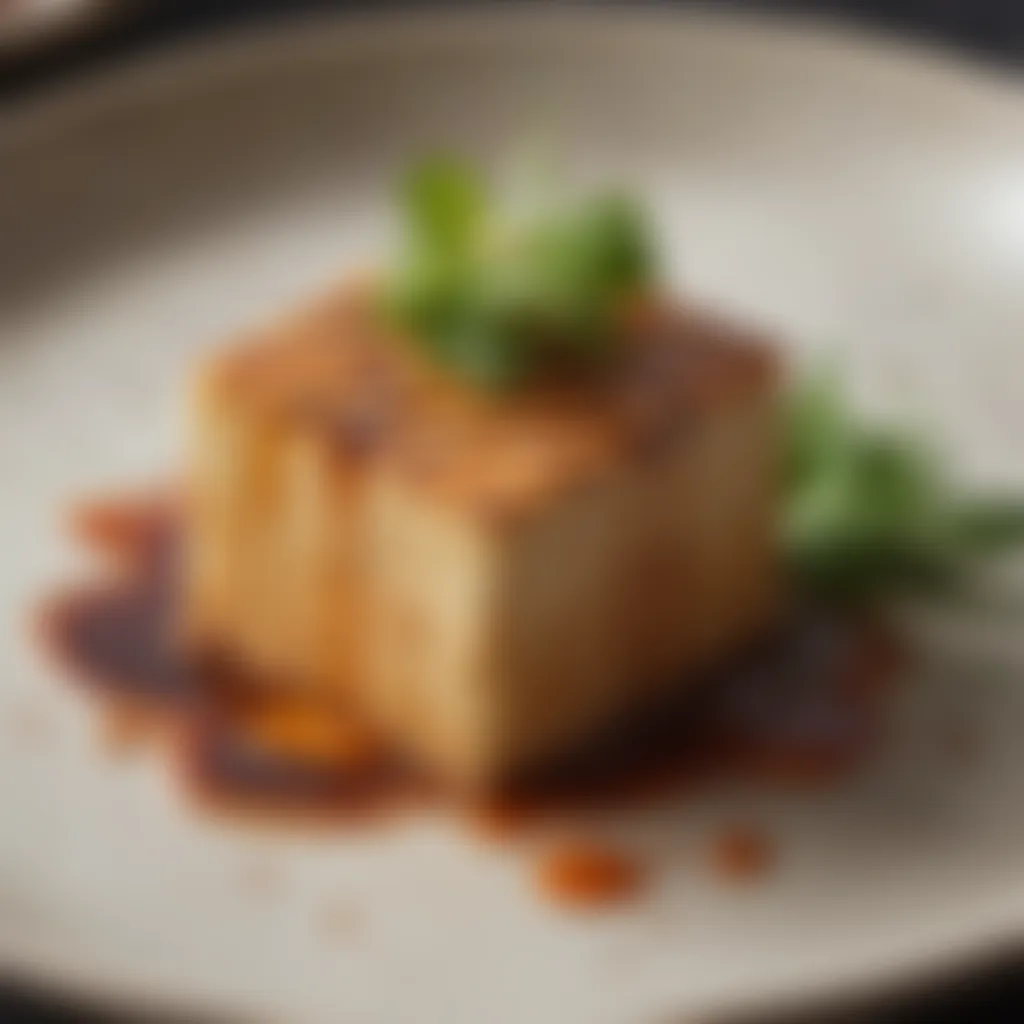 Delicate Plating of Marinated Tofu