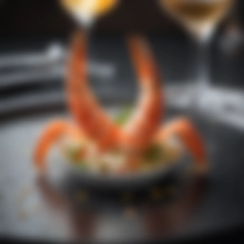 Elegant plating of the prawn cocktail