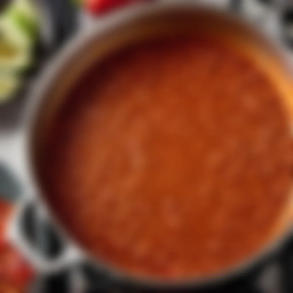 Enchilada Sauce Simmering on Stove