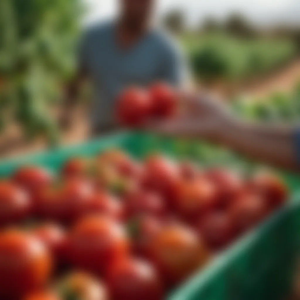 Freshly harvested tomatoes