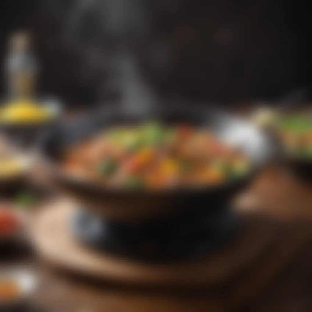 Enhancing flavors through unique plug-in wok recipes.