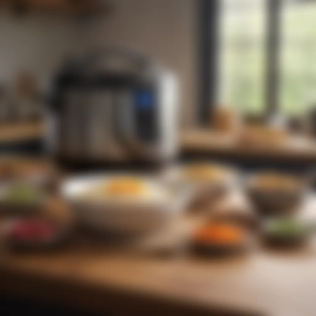 A rice cooker being used to prepare a delicious meal.