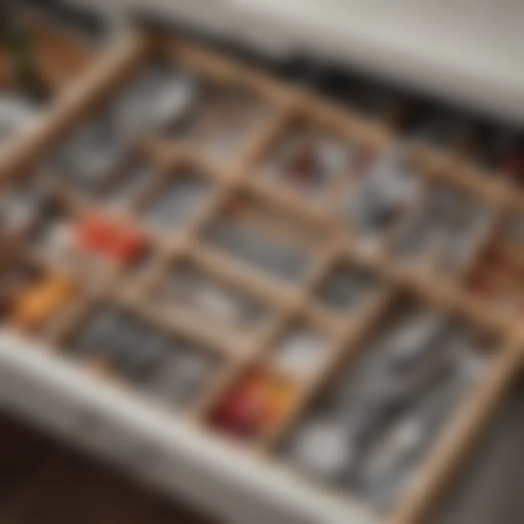 A well-organized kitchen tool drawer showcasing various gadgets.