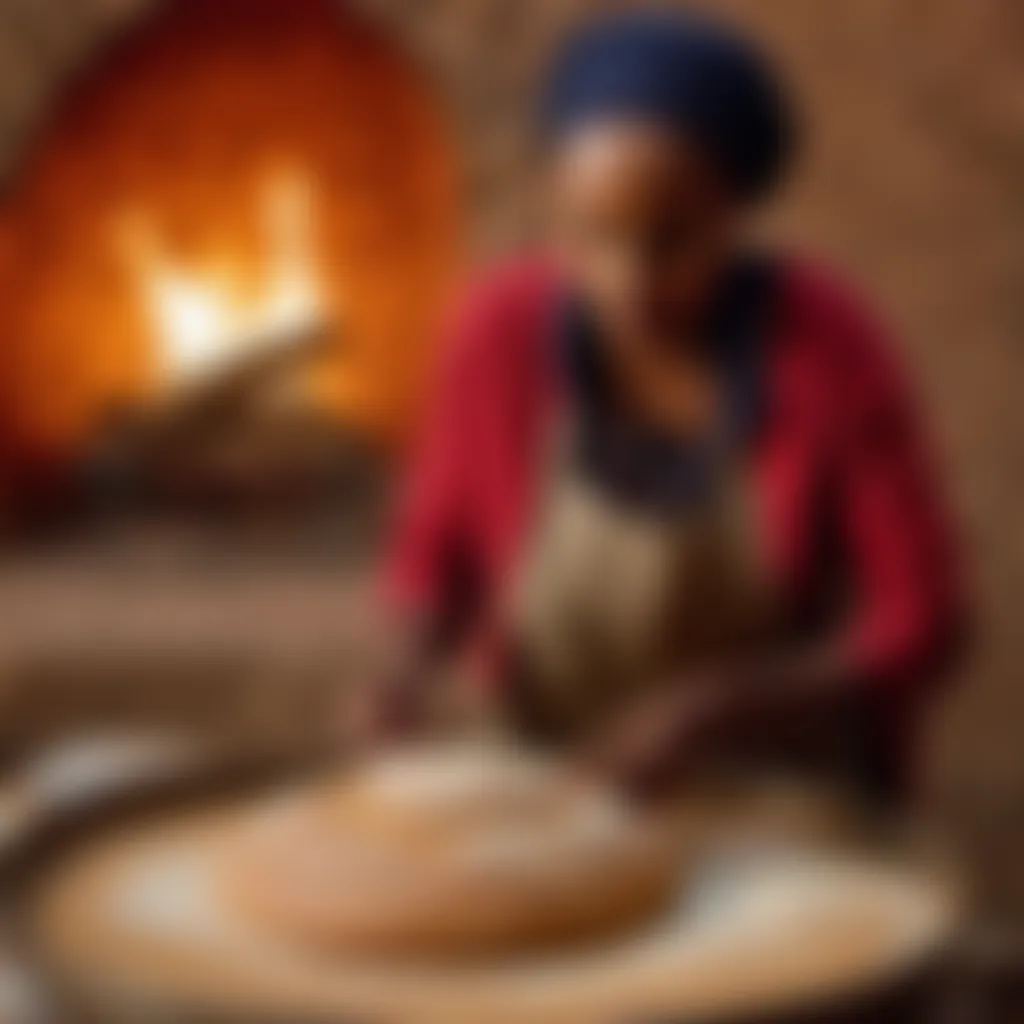 Ethiopian bread baking