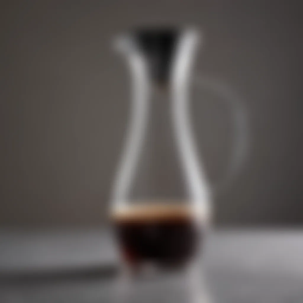 Elegant glass lined coffee carafe showcasing its sleek design