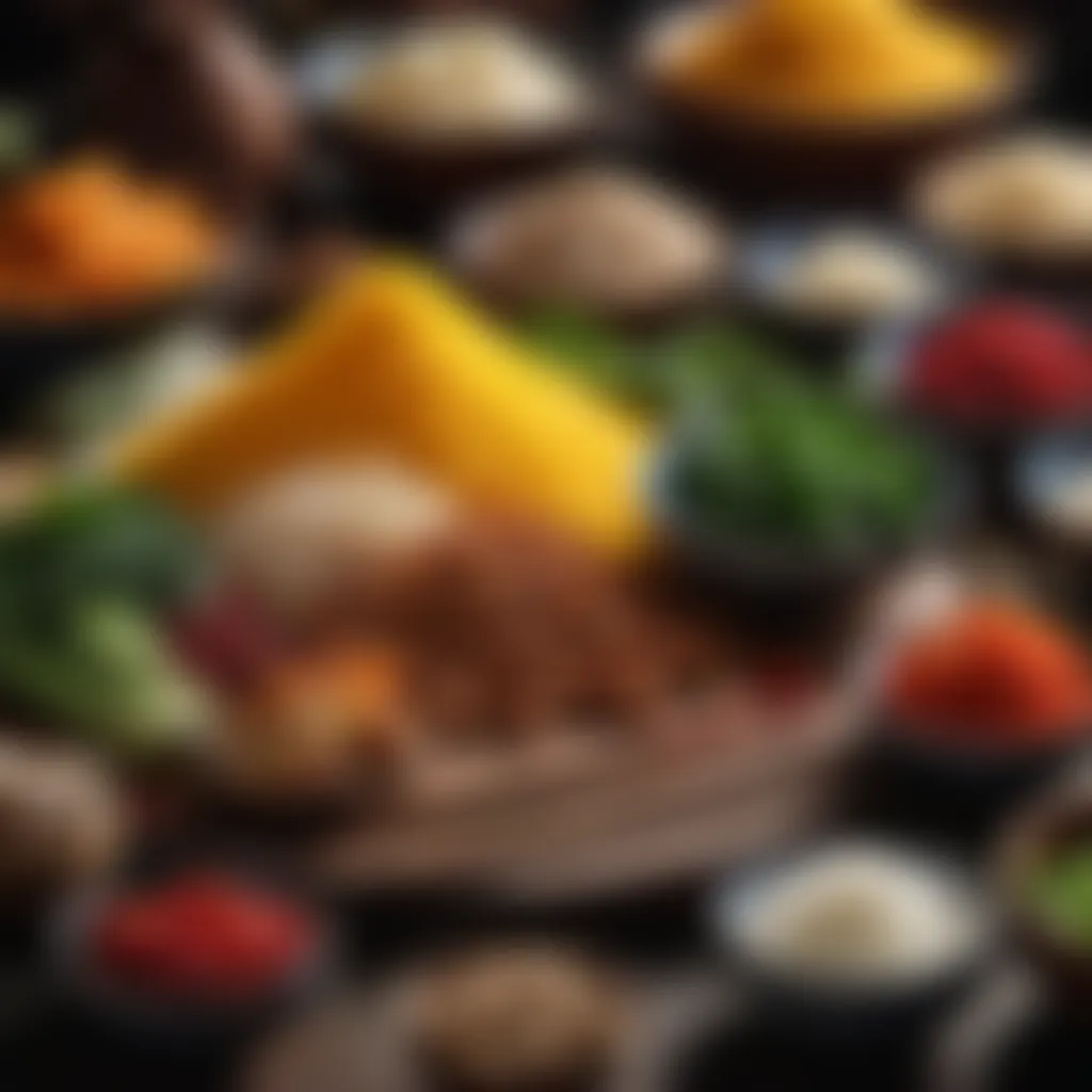 Anhui Ingredients Symphony Artistic depiction of Anhui cuisine ingredients