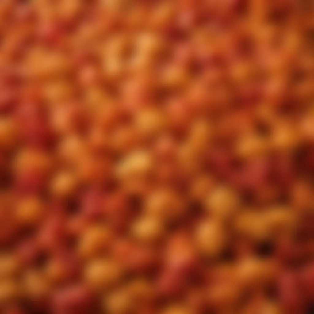 A close-up of Hot Cheetos showcasing their fiery texture and color.