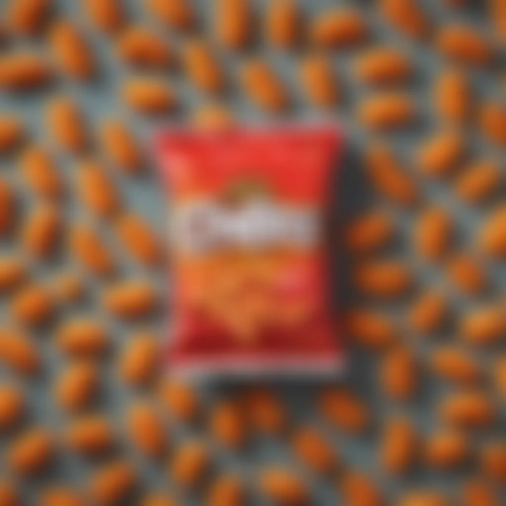 Cultural icon representation of Hot Cheetos within various social settings.