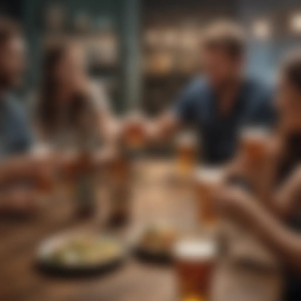 Social Enjoyment with Alcohol-Free Beers A group of friends enjoying a social gathering with a variety of alcohol-free beers in hand