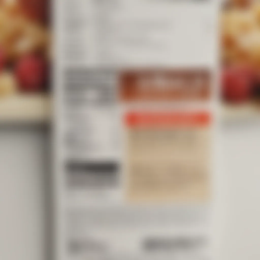 Close-up of the nutritional information on an Atkins dessert package