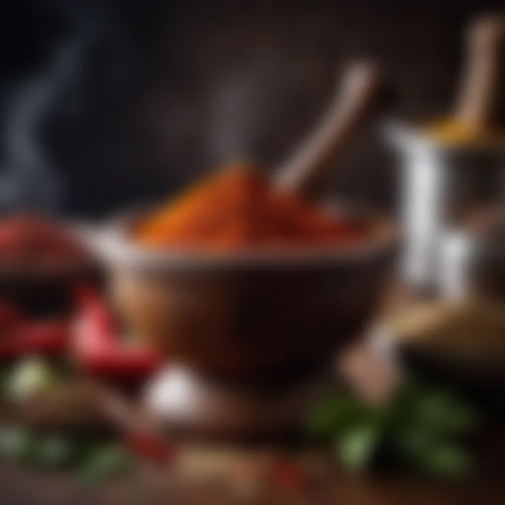 Exotic spices in a traditional mortar and pestle