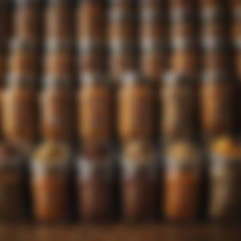 Diverse BBQ Spices An array of diverse BBQ spices displayed in elegant jars