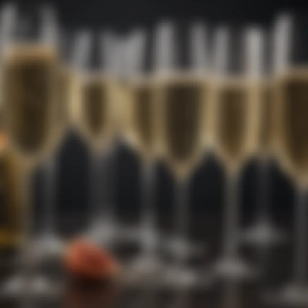 A variety of champagne glasses displayed together