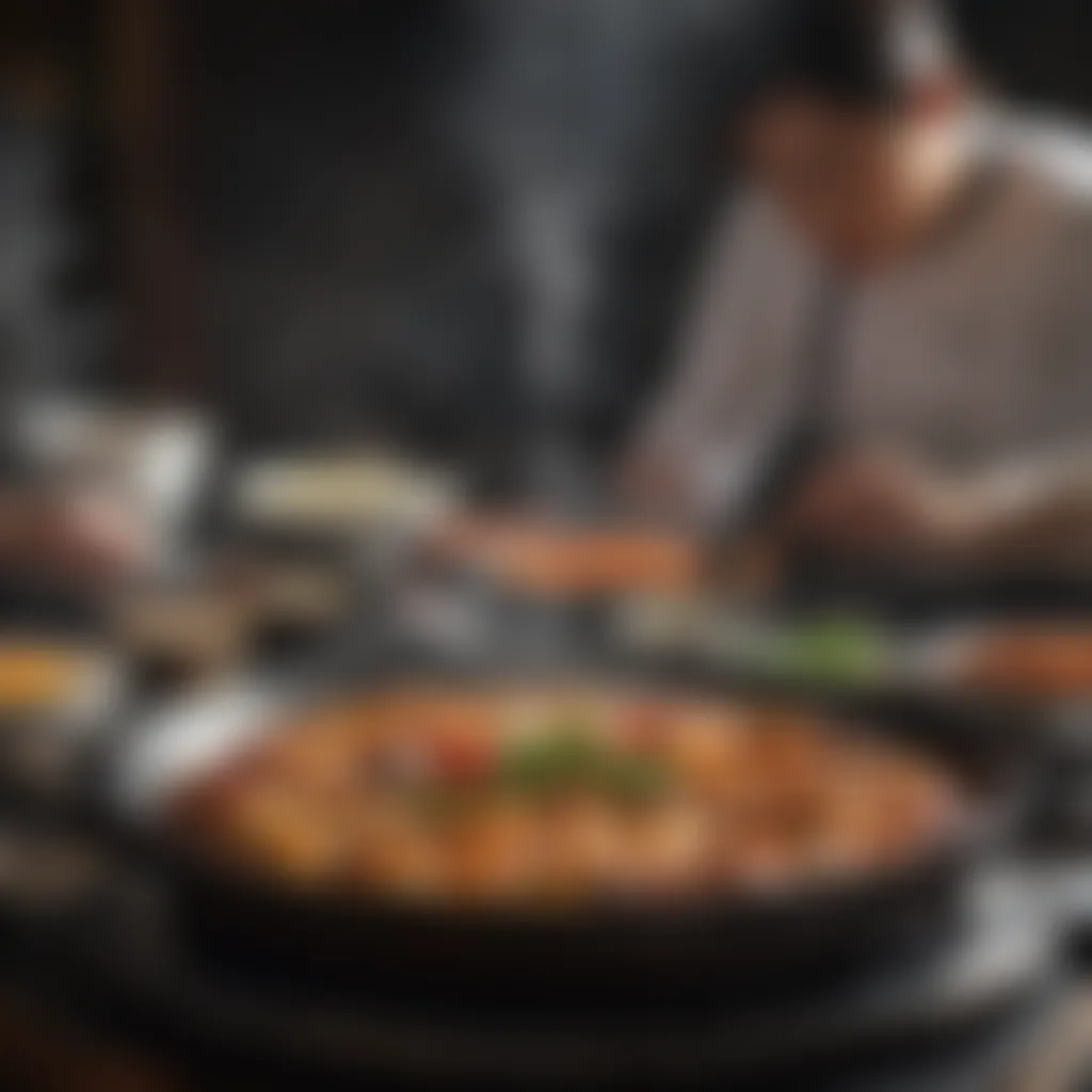 Sizzling hot plate cooking method in Chinese cuisine