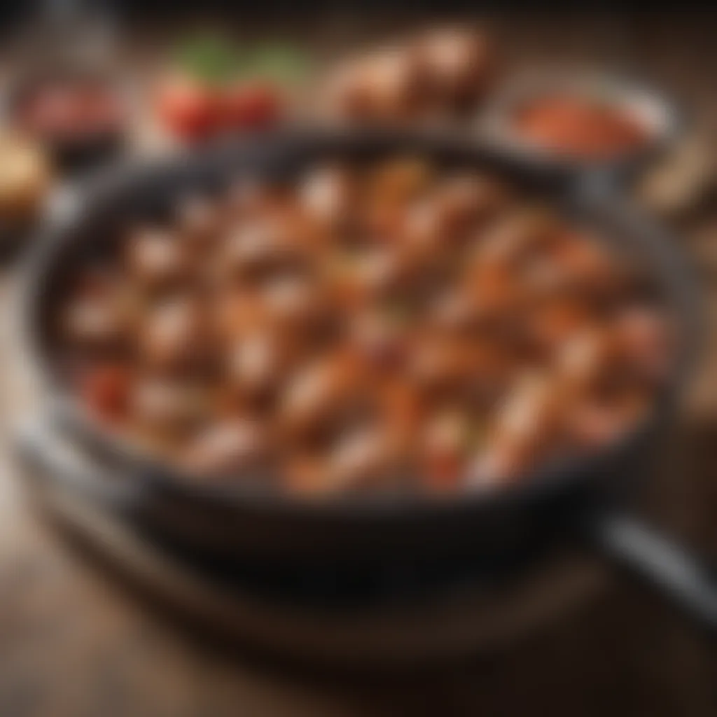 Abstract interpretation of a sizzling skillet