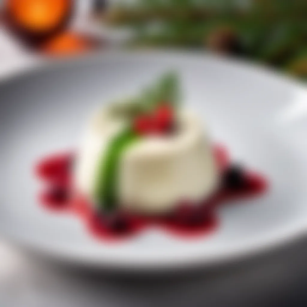 Elegant Spruce Tip Panna Cotta Dessert