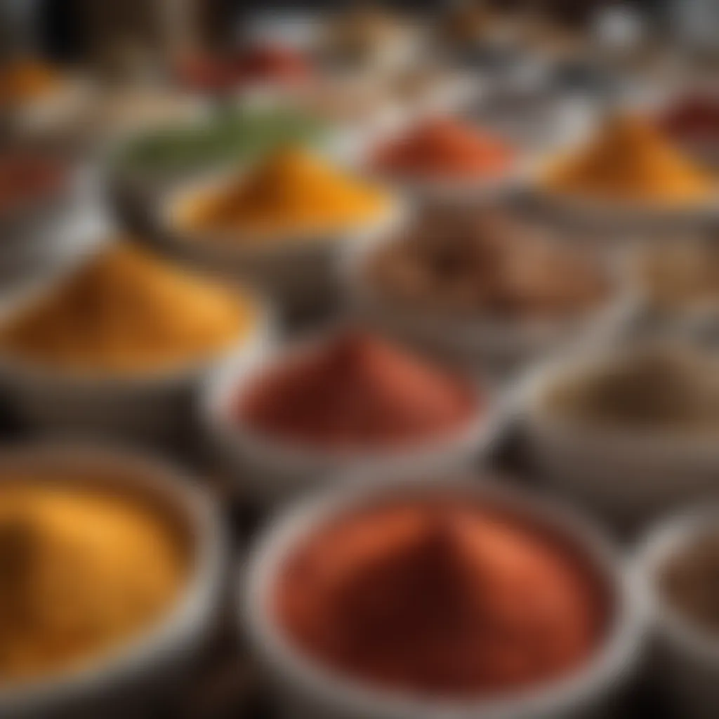 A vibrant market showcasing local spices and ingredients unique to the region.