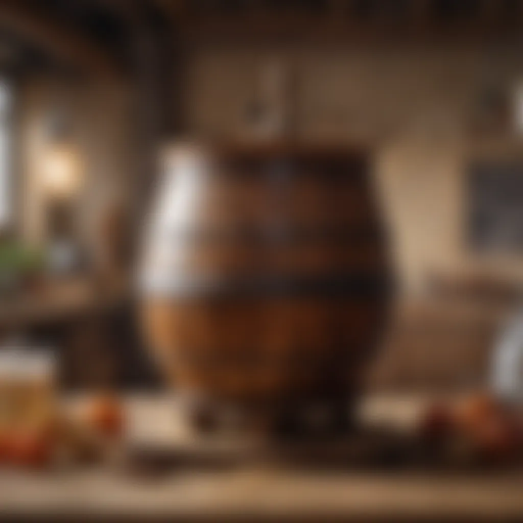 Craftsmanship in Brewing Traditional Danish wooden brewing vessel