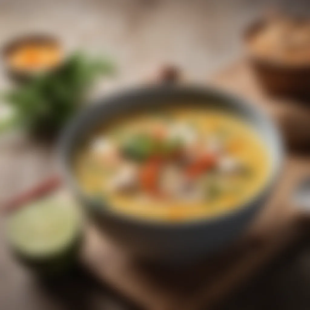 Spicy Thai coconut soup with a hint of lemongrass