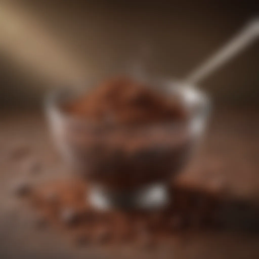 Close-up of Hershey cocoa powder in a bowl