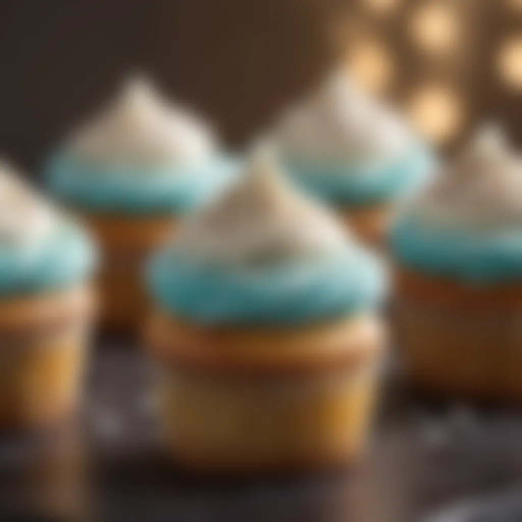 Delicate cupcakes decorated with artisanal frosting