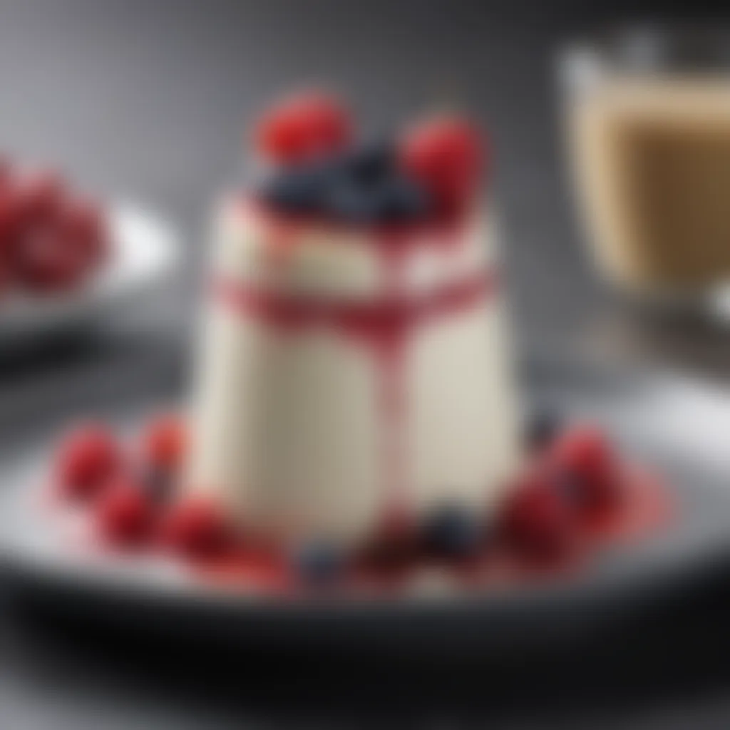 A sumptuous panna cotta garnished with fresh berries