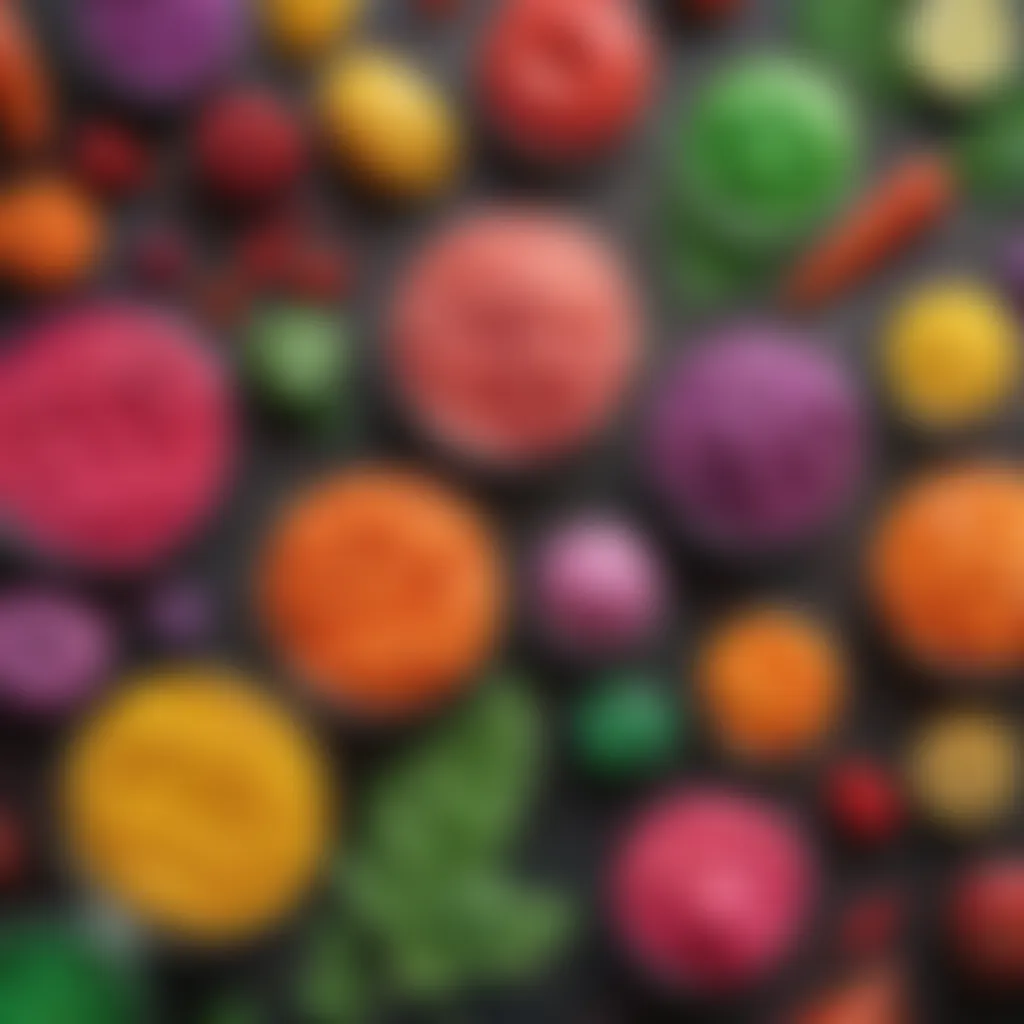 Vibrant Ingredients for Edible Slime Colorful assortment of edible slime ingredients laid out on a table.