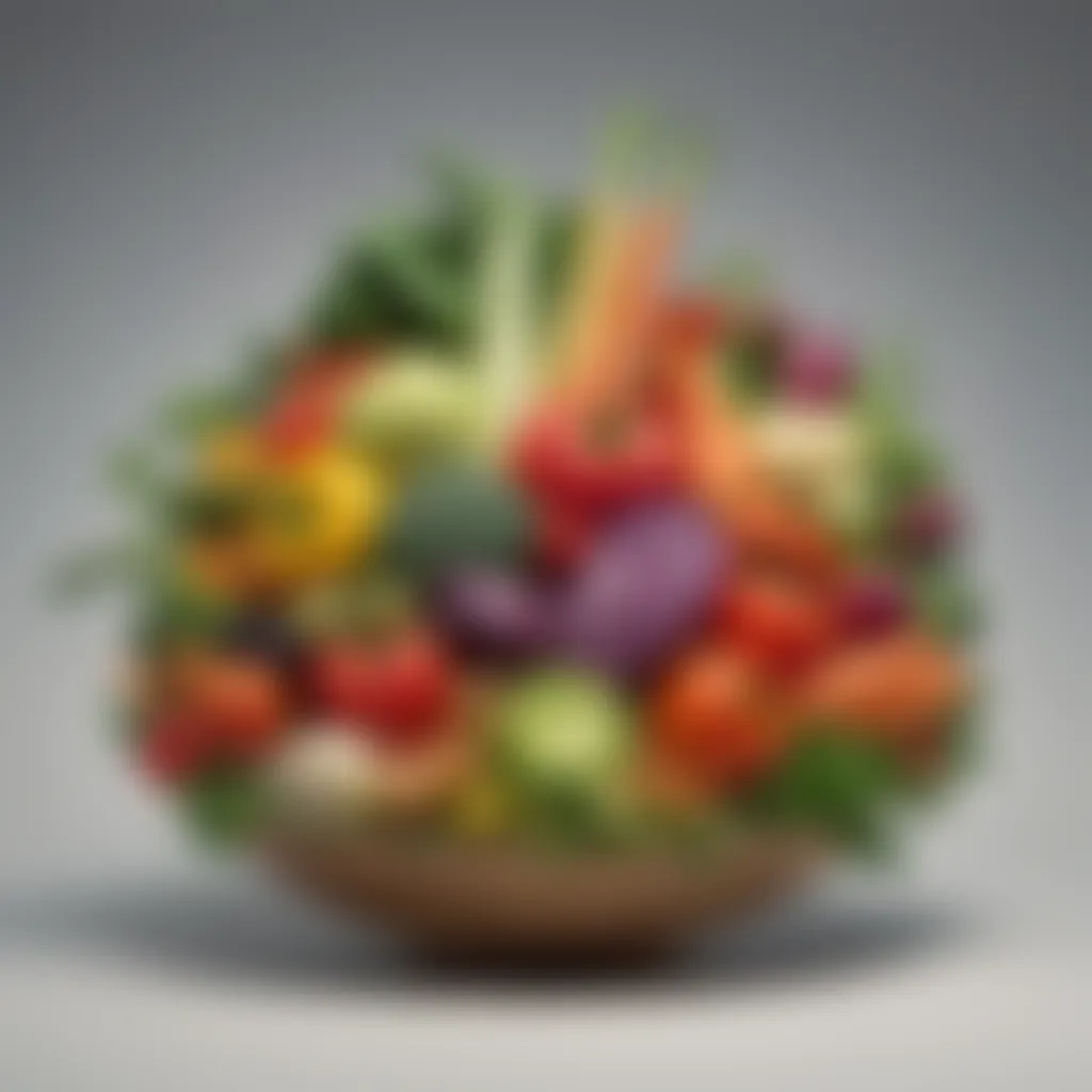 Nutrient-Dense Vegetable Array A vibrant assortment of fresh vegetables rich in nutrients and flavor.