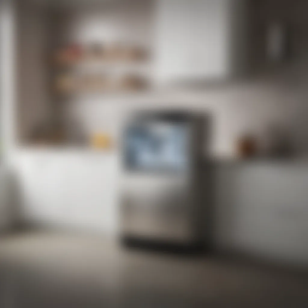 Frigidaire nugget ice machine displayed in a modern kitchen setting