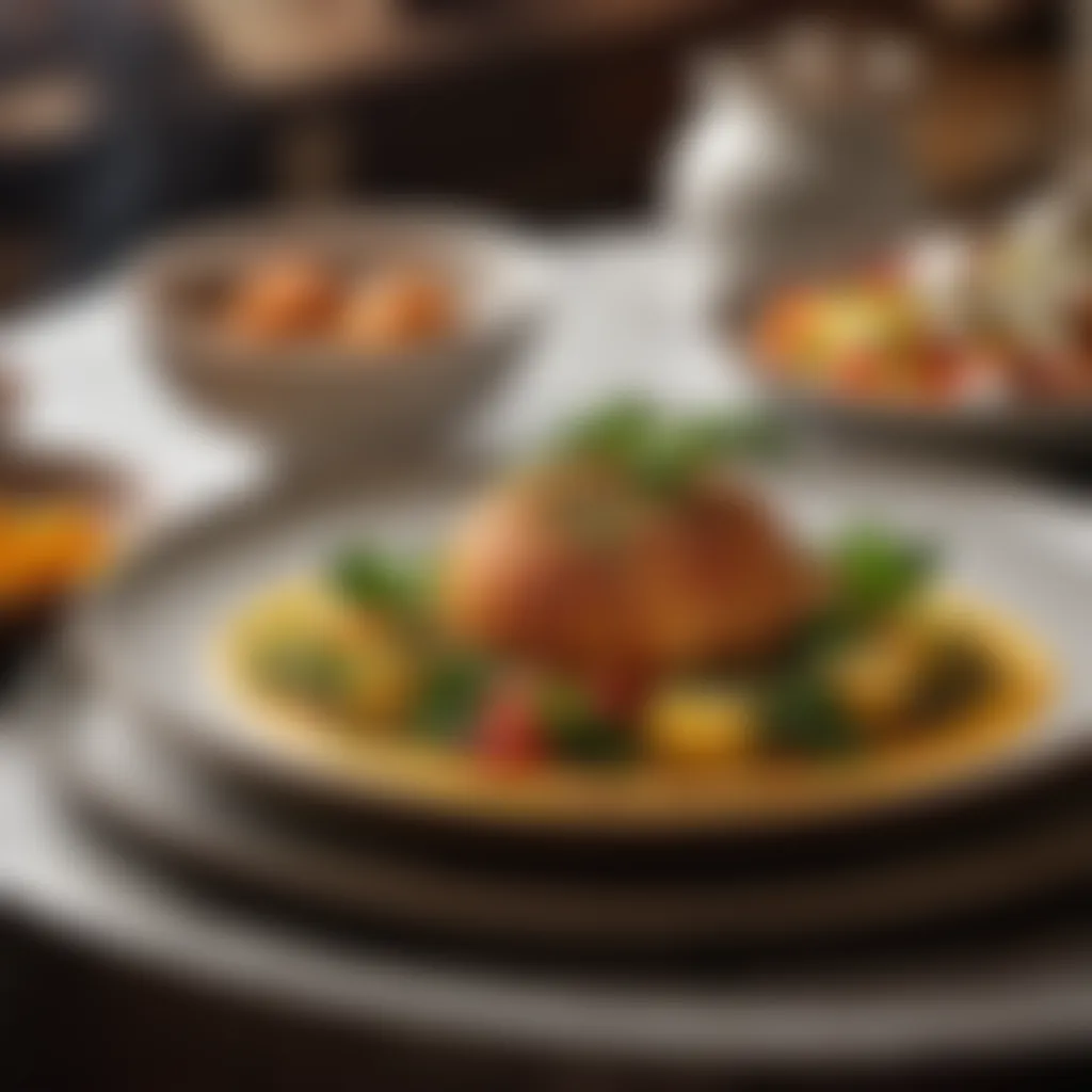 Culinary Tradition Display Artistic plating of a traditional dish