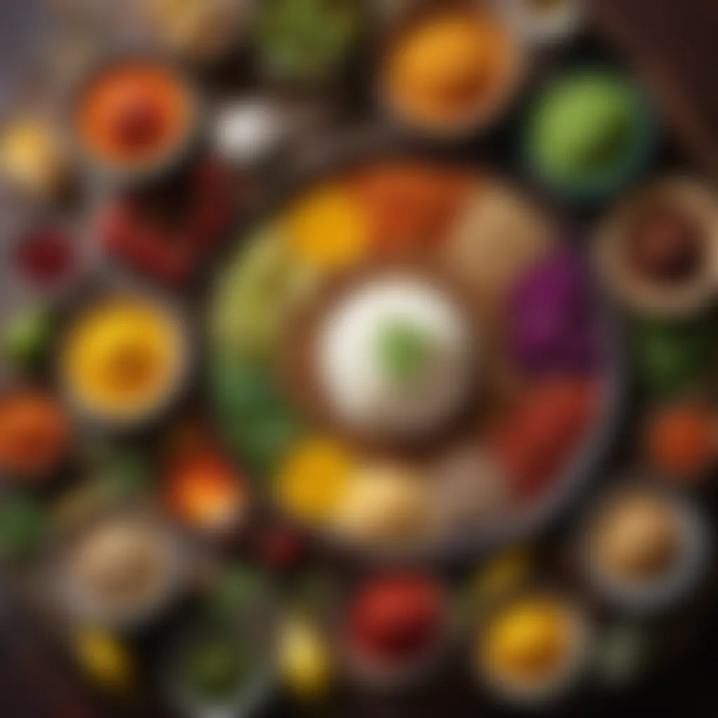 Worldly Ingredients Palette Colorful array of ingredients from around the world