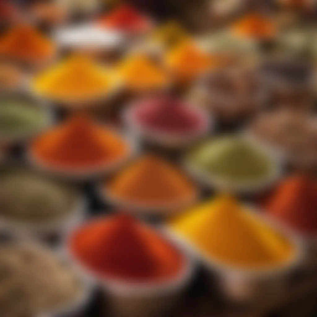 Exotic spices in a vibrant market